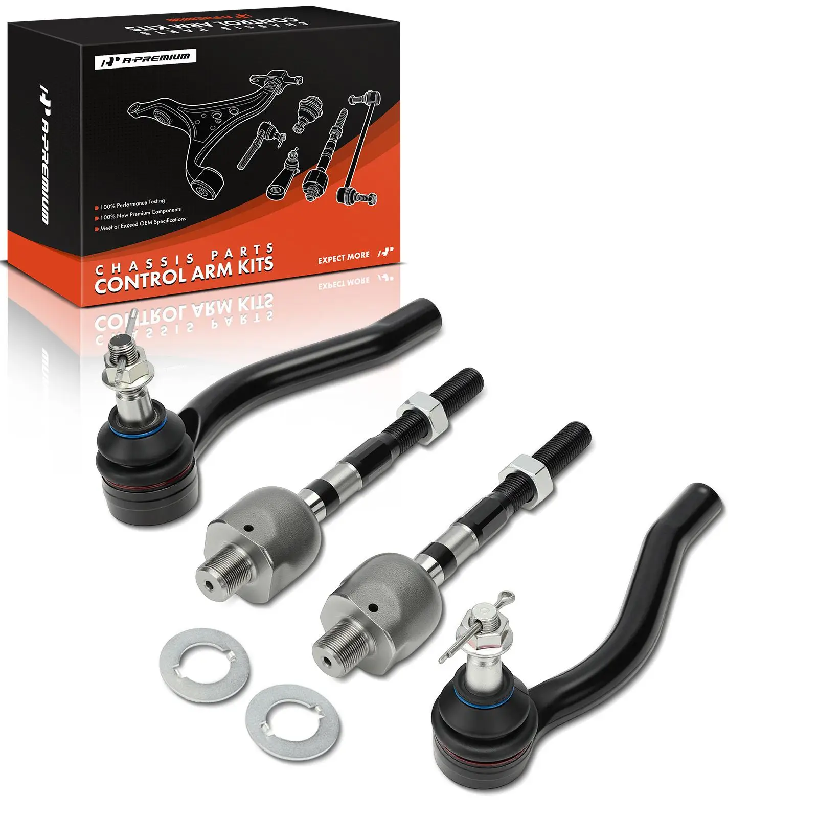 A-Premium 4x Front Inner & Outer Tie Rod Ends for Nissan 370Z 2009-2020 Infiniti G37 2008-2010