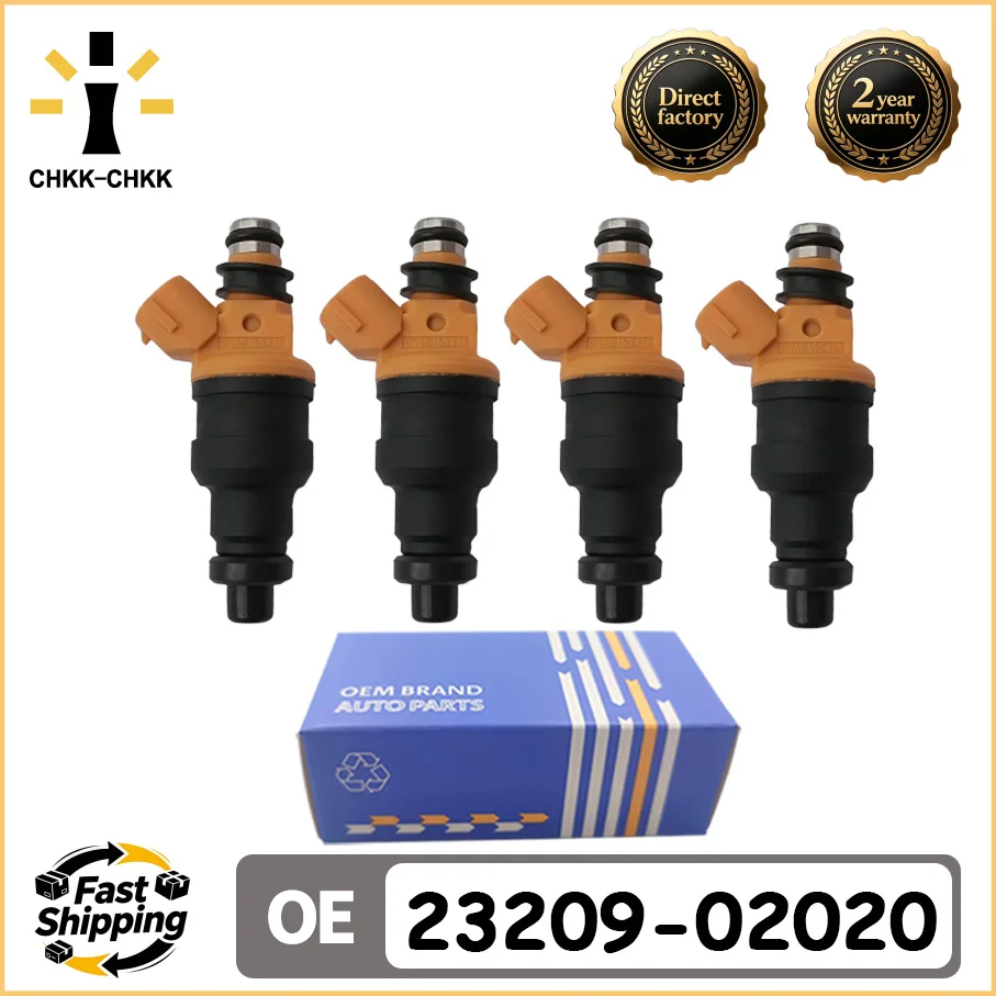 CHKK Fuel Injector 4PCS 23250-02020 23209-02020 0280150438 For TOYOTA Carina 1.6L 4AFE 1994~1997 Avensis 1.6L 4AFE 1997-2000