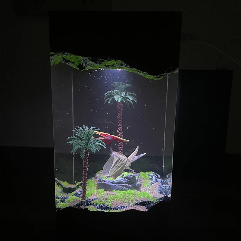 Pterosaur Resin Light Dinosaur Figure Table Lamp Beautiful Bedroom Ornament Jurassic  Scence Room Decorations Iterm USB Charge