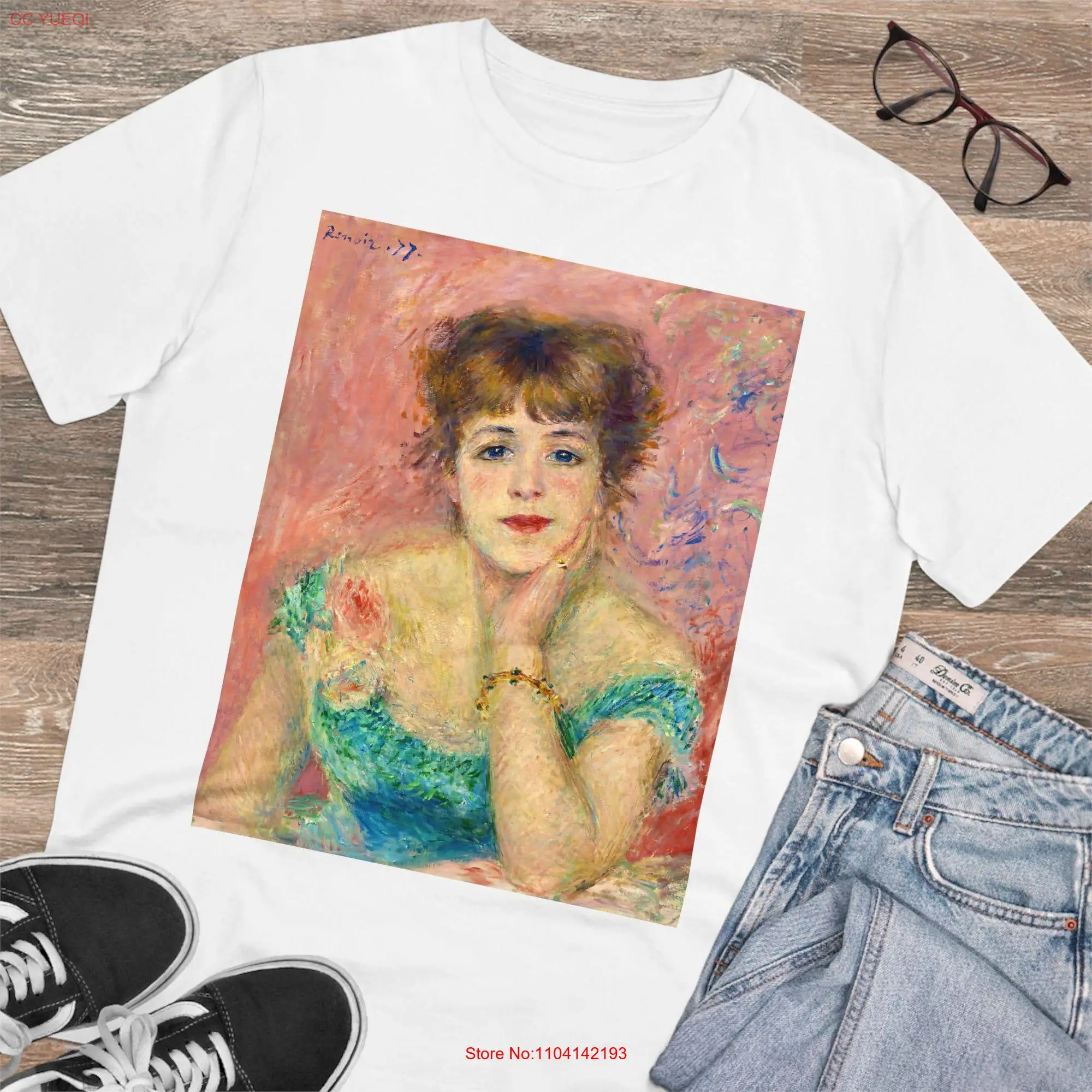 The Daydream Cotton T Shirt Renoir Art Lover Fine Portrait of Jeanne Samary long or short sleeves