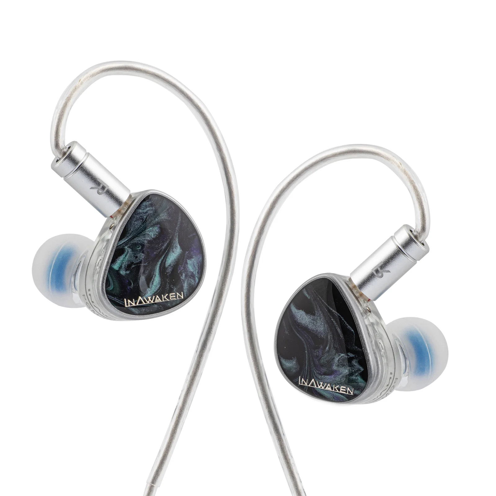 INAWAKEN DAWN Ms Purple-Gold Diaphragm Dynamic Driver IEM Headphones with OFC Shielded Cable for Audiophiles Musicians