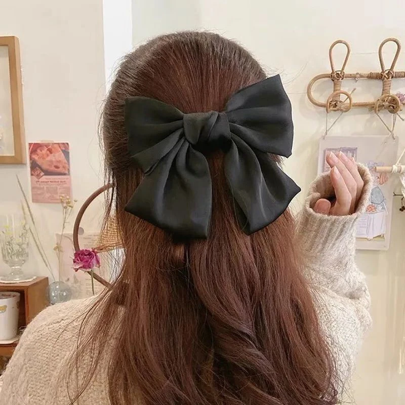 Schwarzes Haarband mit großer Schleife, Haarnadel für Damen, neue Clip-Haaraccessoires, Herbst-Haarnadel【AliS8】 – Detail 11