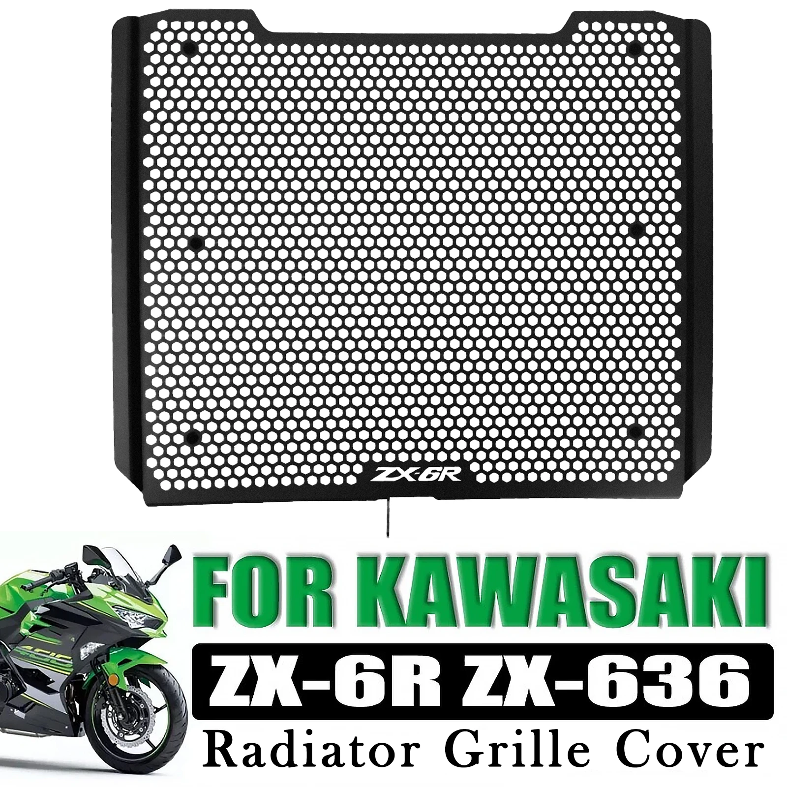 Motorcycle Radiator Guard Grille Cover Protector Grill Black For KAWASAKI NINJA ZX636R ZX-636R ZX-6R ZX6R ZX636 2013-2024 2025