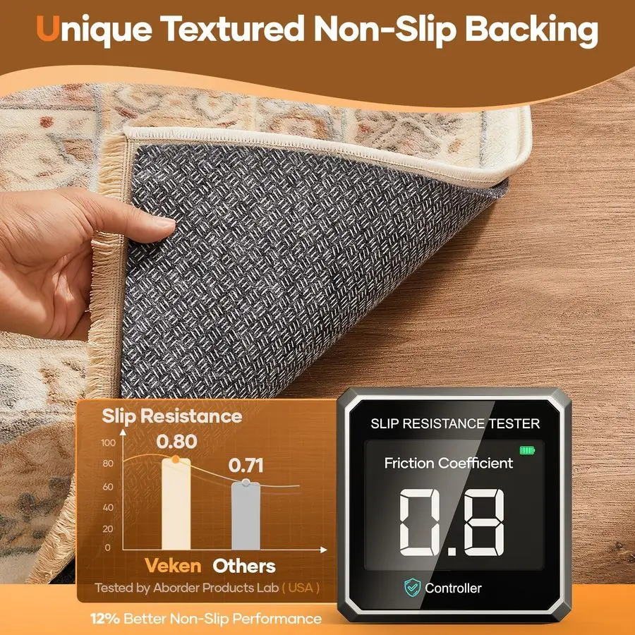 Pinça de almofada de tapete acolchoada antiderrapante 8 x 10 pés, forro de feltro e silicone, forro de carpete grosso de 1/4 polegadas para pisos de madeira e barbatana