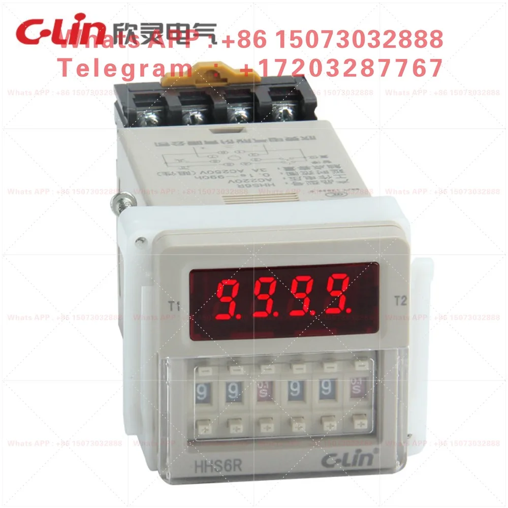Xinling HHS6R digital display time relay 220V cycle delay dual setting replacement DH48S-SJSS48A-S