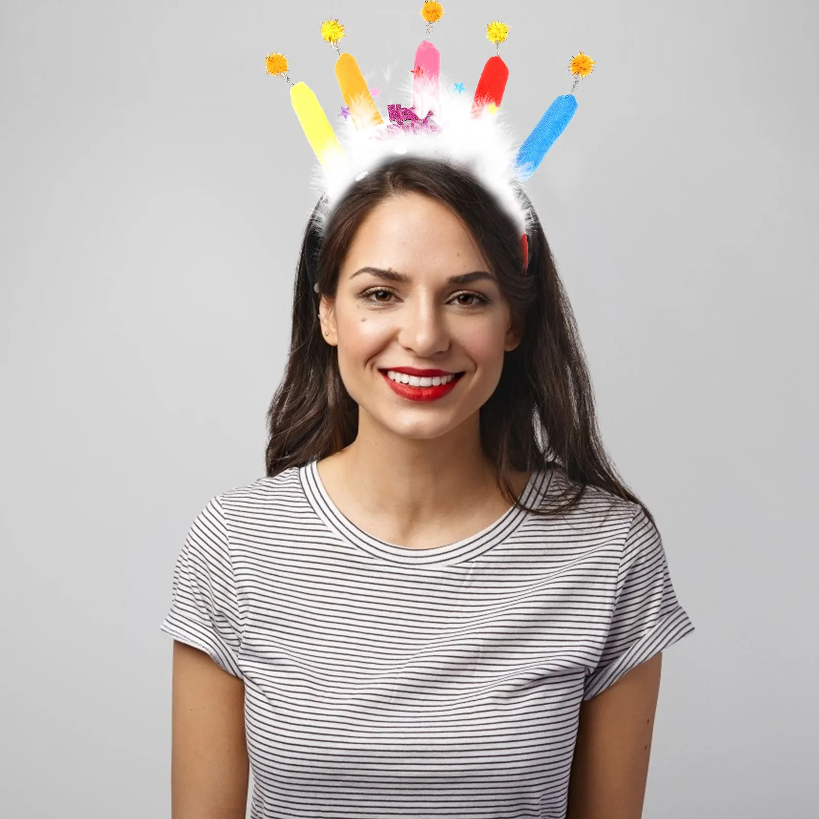 

Birthday Party Headband Creative Cake Hairband Cloth Photo Prop Hair Accessory Party Headband Cloth Hairband