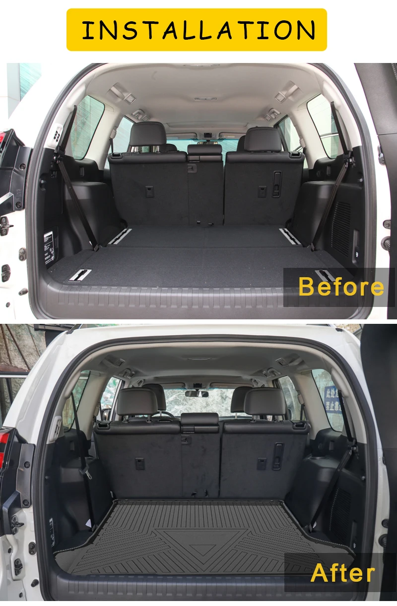 For Toyota Land Cruiser Prado J150 2010-2023 Car CargoLiner box MatTPEAnti-slip Trunk Mat Trunk Tray Carpet Interior Accessories