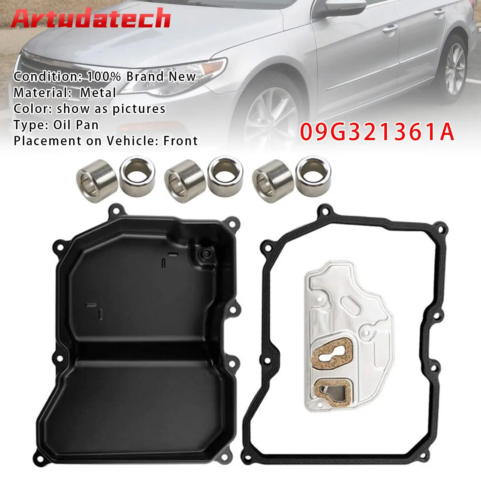 Artudatech Transmission Oil Pan W/ Filter & Gasket & Fixed Ring 09G321361A For VW