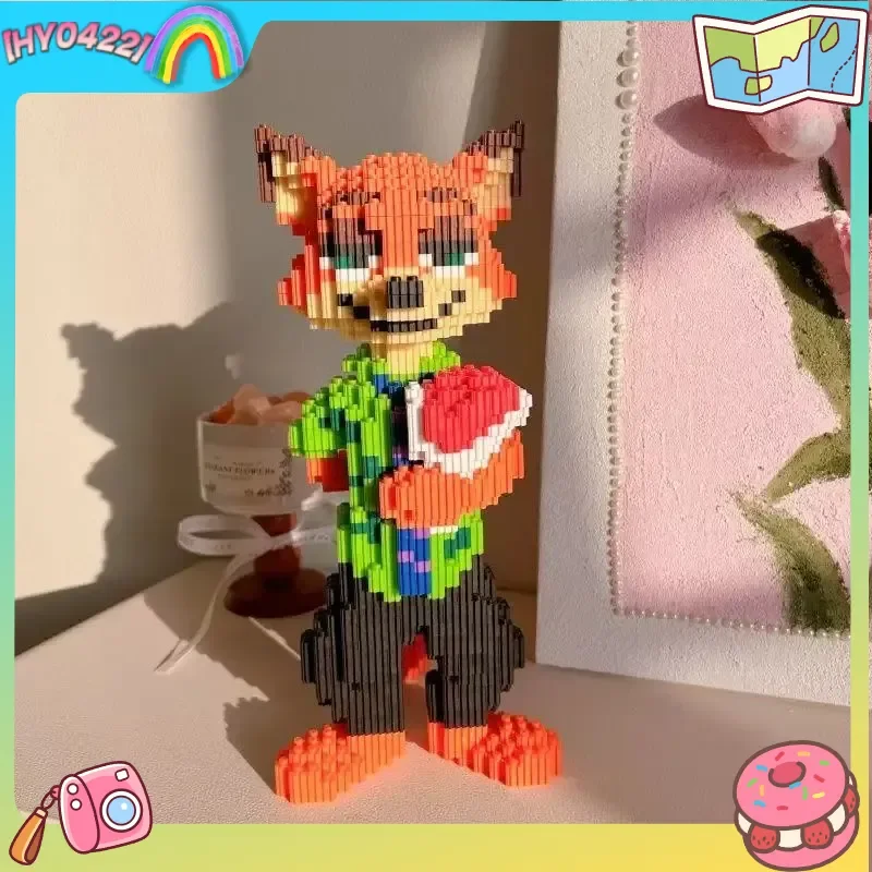 

Зверополис Ник Уайльд букет цветов мелкие частицы строительные блоки детская сборка 3d головоломка декоративный орнамент образовательный подарок