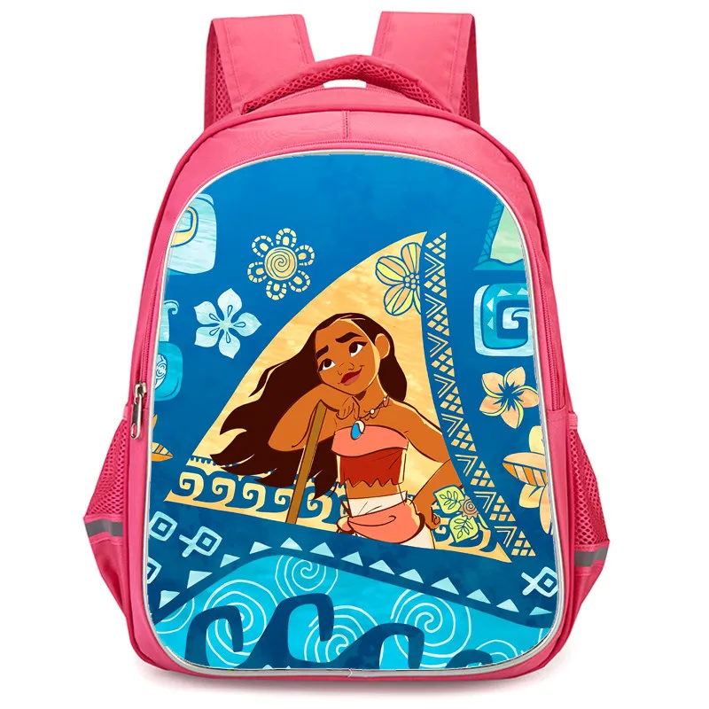 

Disney Girls School Backpack with Double Zipper Pocket,Pink Cartoon Moana School Bags,Durable 16-in Kids Bags