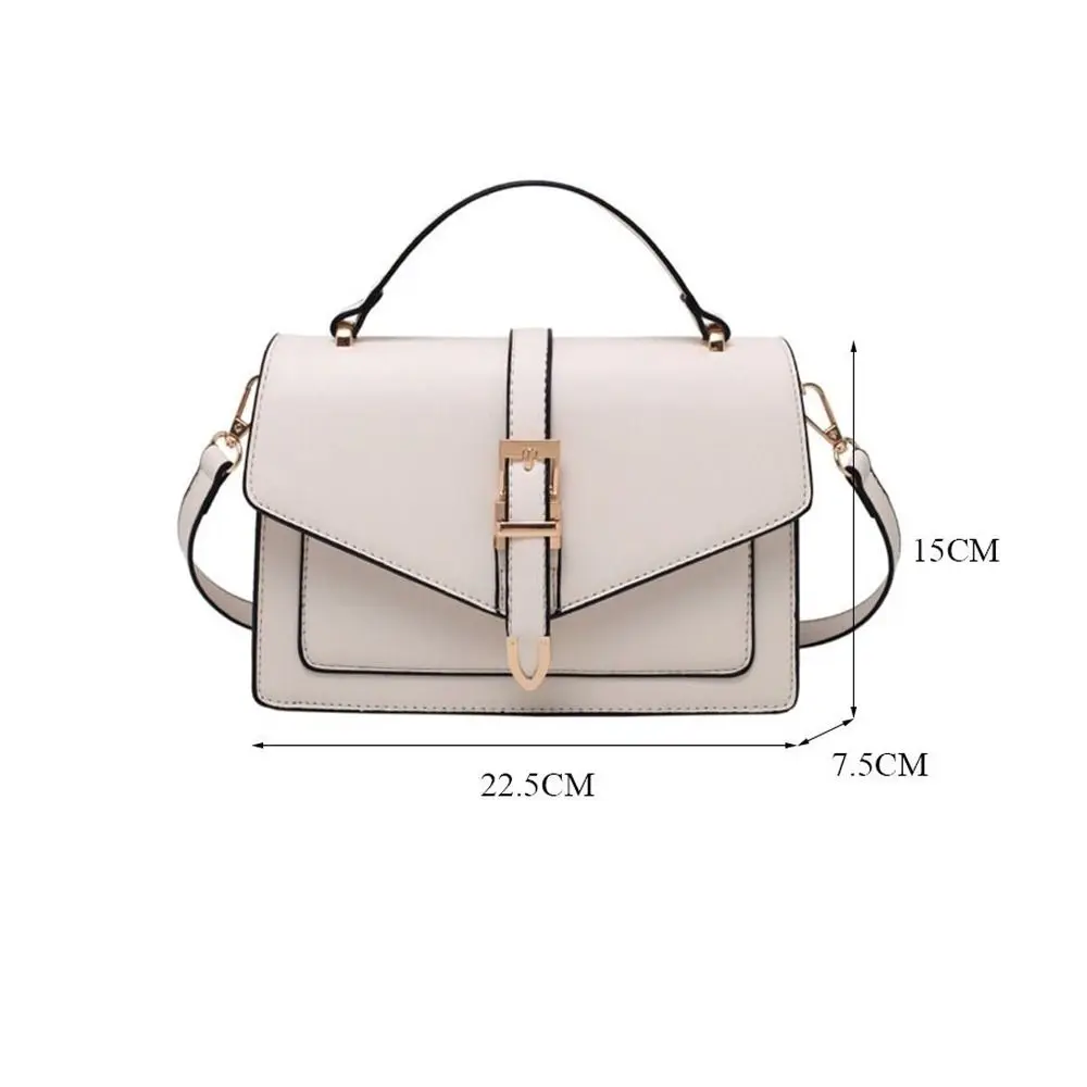 Solid Color Messenger Shoulder Bag Stylish PU Leather Crossbody Bag Sling Bag Women Ladies