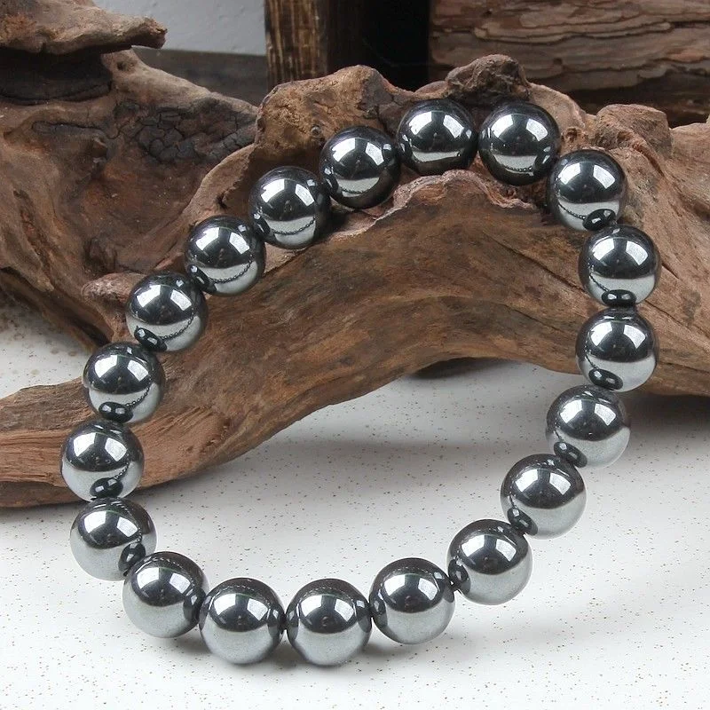

Terahertz Bracelet Men's and Women's Round Bead Bracelet Single Circle Couple Fashion Jewelry