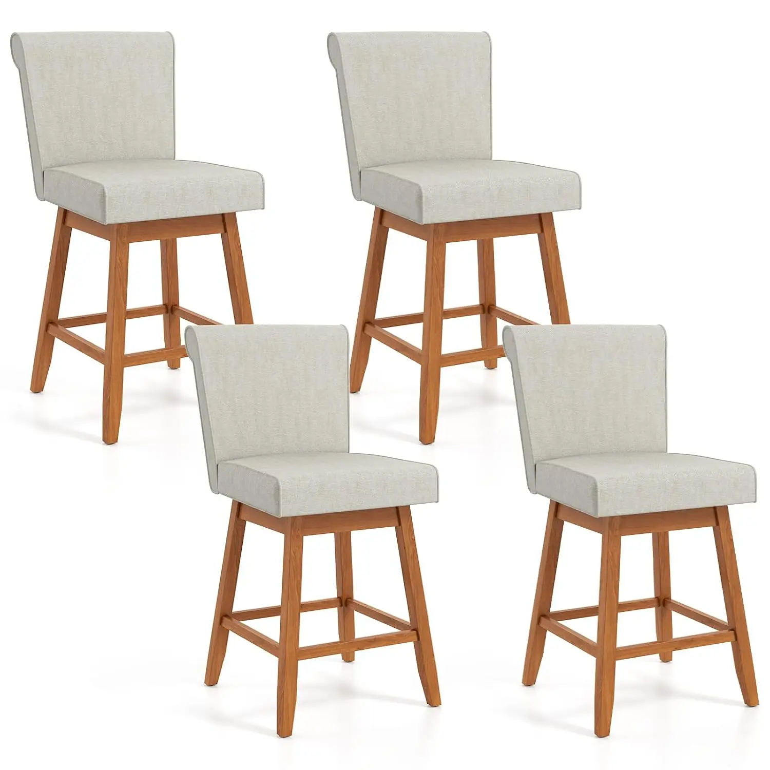 Swivel Bar Stools 4pcs, 27