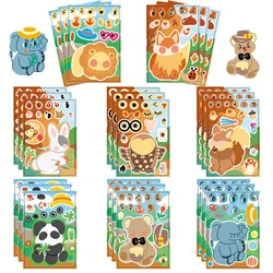 8PCS Cool Forest Animals Cartoon Stickers Decals For Kids DIY Laptop Scrapbook Fridge Graffiti Funny Sticker Toy Gifts