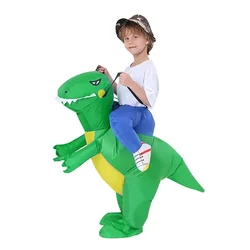 Green Dinosaur Inflatable Costumes for Boys Girls Performance Blow up Clothes Adult Kids Halloween Carnival Party Outfits