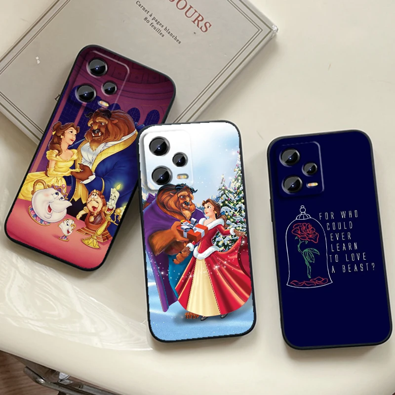 Beauty And The Beast For Xiaomi Redmi Note 13 12R 12 12S Turbo 11 11T 11S 10 10S Pro Plus 5G Black Funda Phone Case