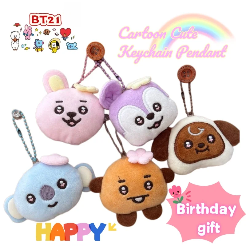 

Bt21 koya shooky mang chimmy new creative doll key chain cartoon cute small doll pendant student bag decoration birthday gift