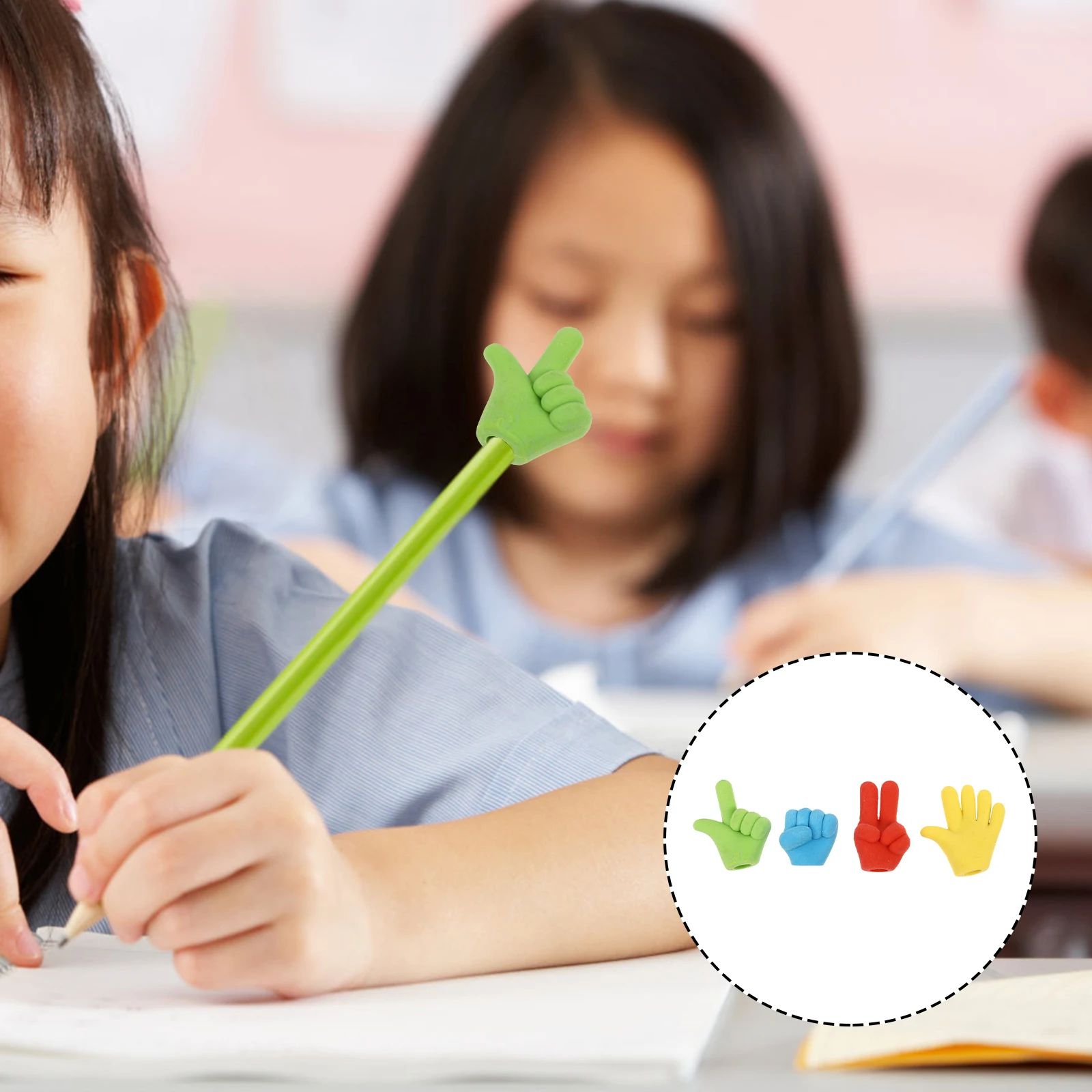 40 pçs em forma de dedo premium dos desenhos animados mini para estudantes decorativo colorido papelaria presente ambientalmente amigável bonito