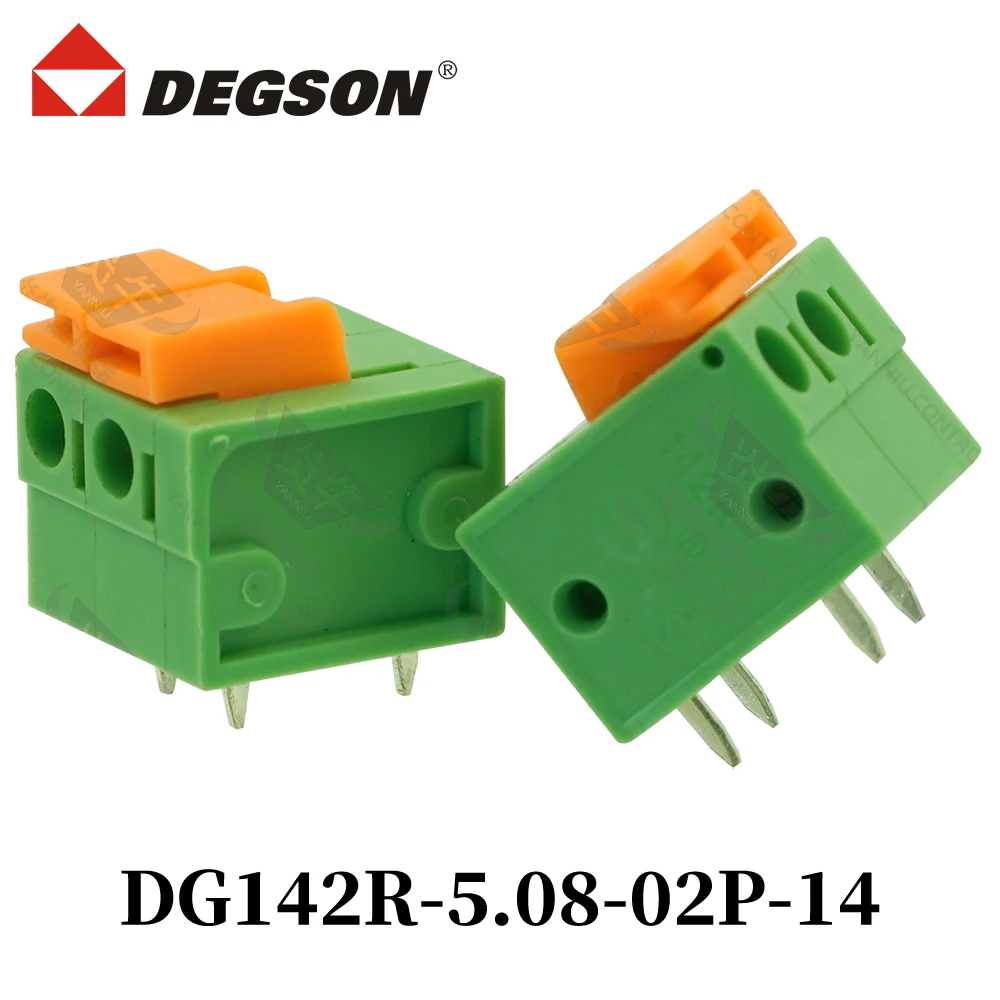 

10Pcs DEGSON DG142R-5.08-04P-02P-14-00ZH DG142V-5.0 Spring Type PCB Terminal Blocks Connector KF142V-5.08 2P-18P FFKDS/H Phoenix