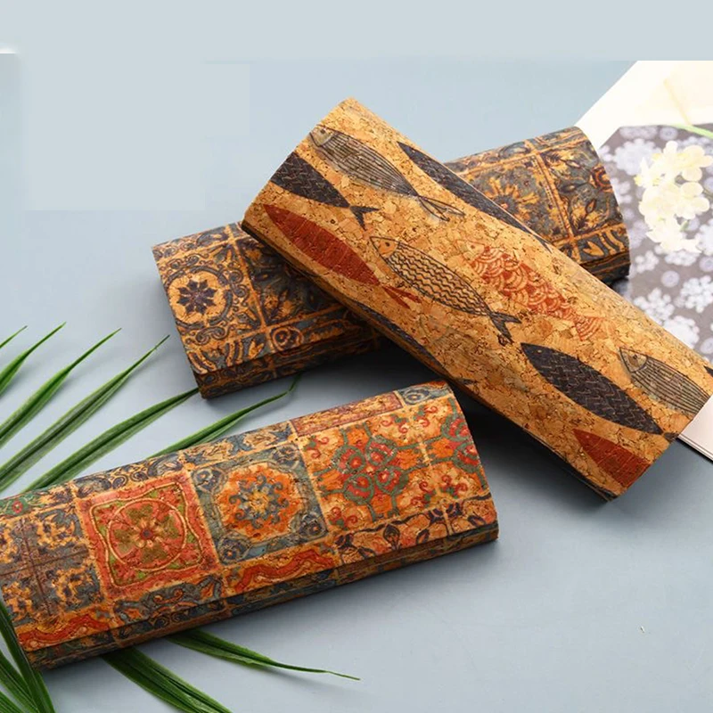 Brillenetui aus Naturkork, Hartschalen-Brillenetui mit Klappdeckel, gut aussehende Aufbewahrungsbox für Kurzsichtigkeitsbrillen für Männer und Frauen
