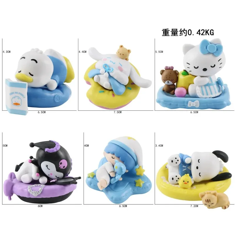 Figurka Sanrio Seria Sleep Kulomie Melody KT Cat Tide Play Blind Box Zabawka Automat