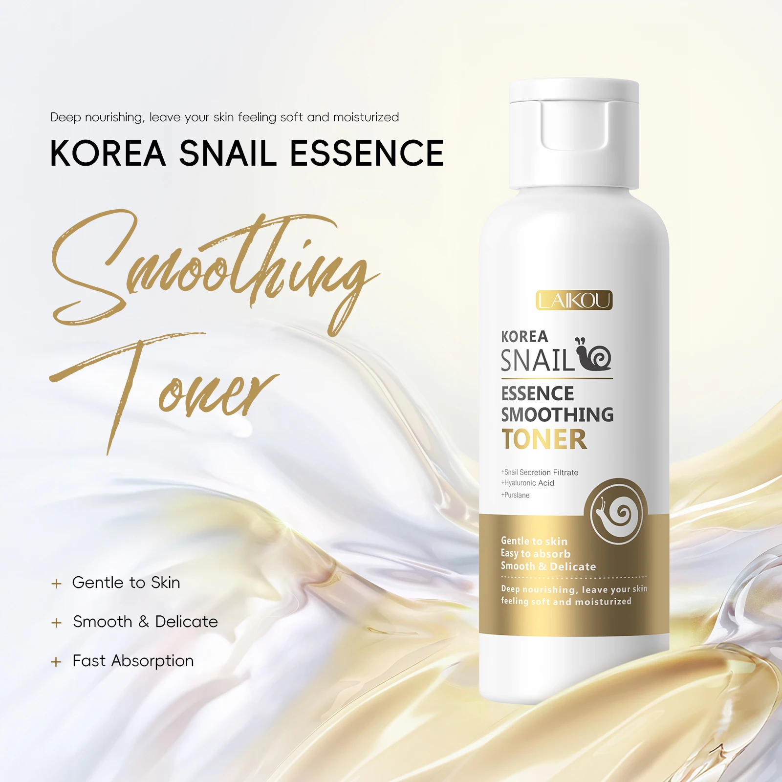 LAIKOU 5‑in‑1 Snail Facial Skincare Kit 24K Gold Serum Cream Eye Cream Toner Cleanser Hydrating Firming Repair Fine Lines Skin C