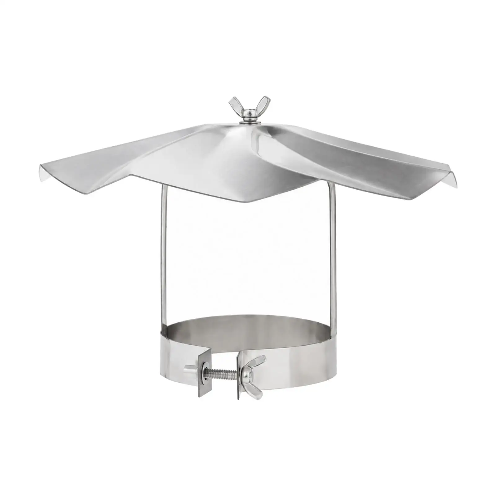 Rain Cap for Chimney Stainless Steel Flared Canopy with Circular Mounting Band for Outdoor Shelter Heating Stove Vent