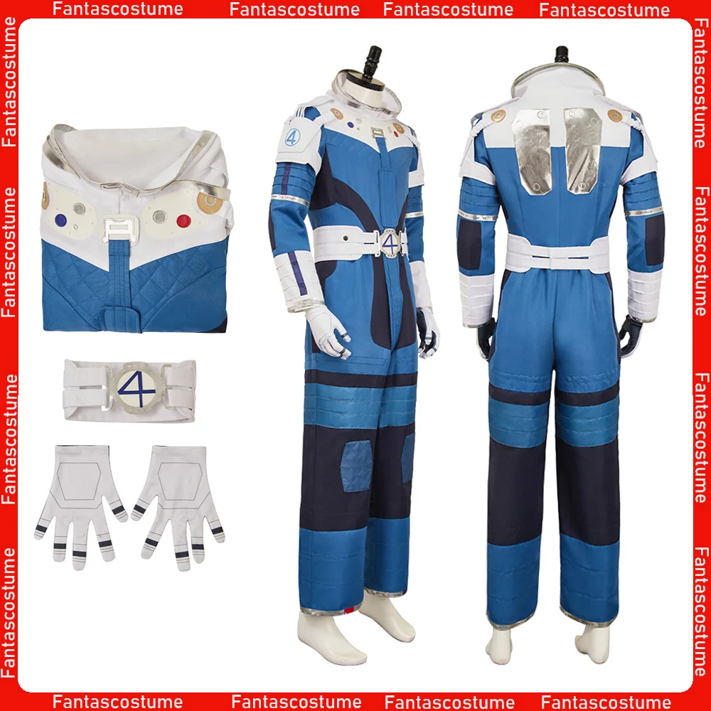 

Fantastic 2025 Movie Four Roleplay Mr. Fantastic Costume Adult Men Halloween Cosplay Jumpsuit Belt Gloves Disguise Outfits