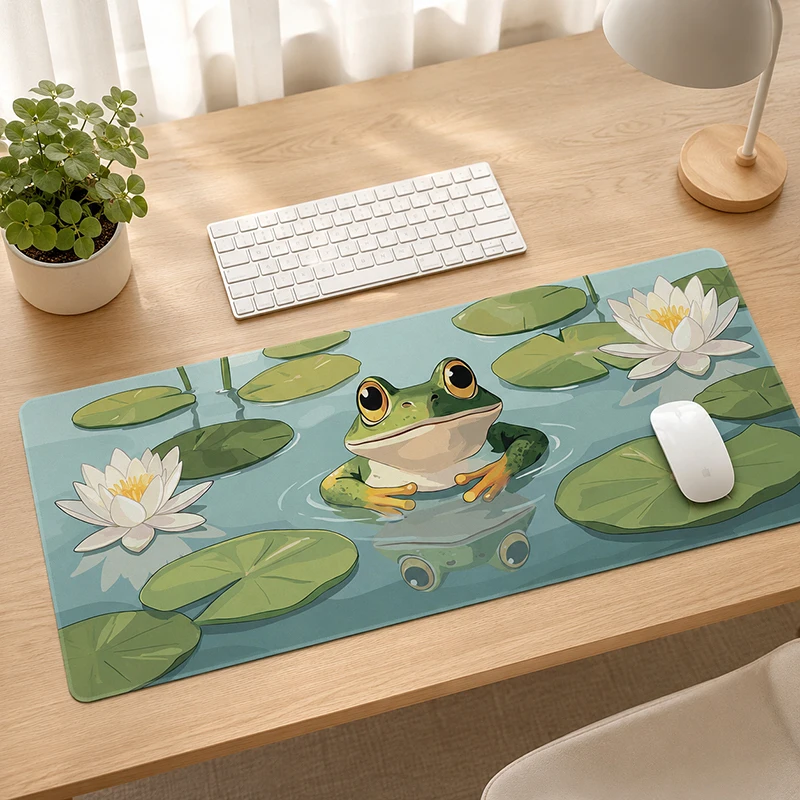 Mouse Pad Gamer Frog Lily Pond printon demand Mousepad XXL MousePads Office Carpet Office Accessories Mice Pad Table Mat
