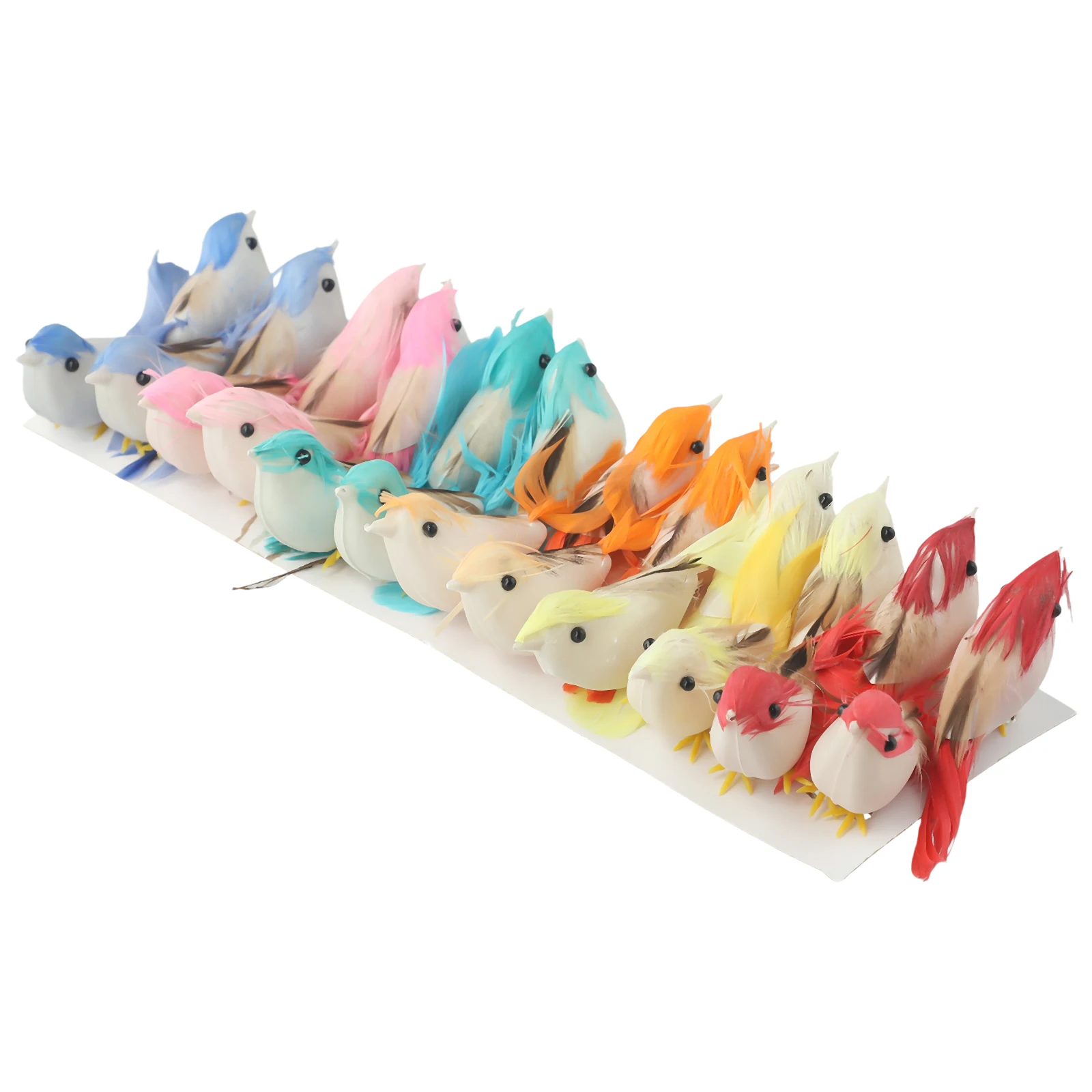 10 X 6cm Simulation Feather Bird 24 Pcs A Craft Scene Arrangements Artificial Birds Set DIY Crafts Fairy Garden