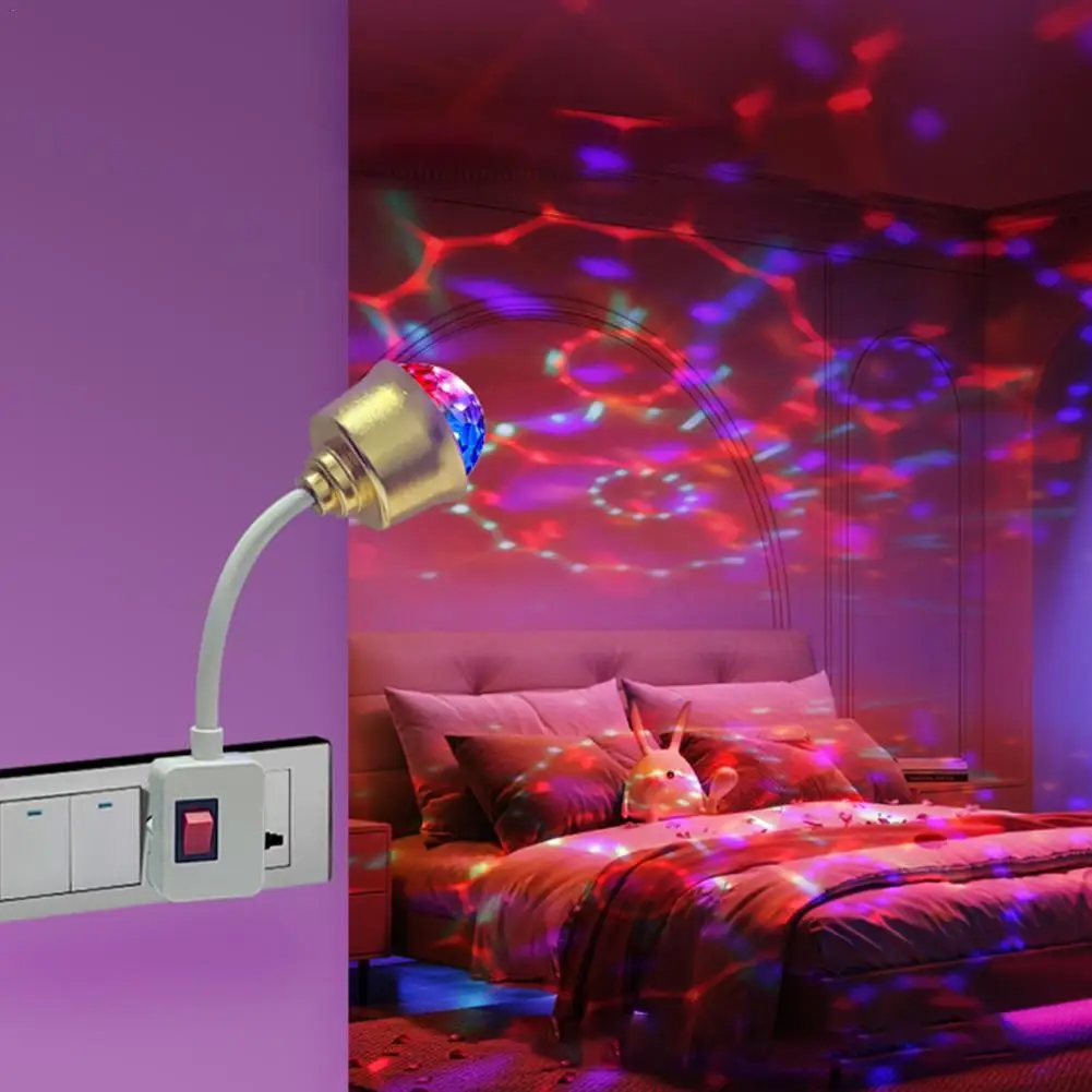 

E27 Сценический светильник с прямым подключением, поворотная головка лампы с переключателем, вилка европейского стандарта, 220 В, держатель лампы, светодиодная настольная лампа, динамический RGB светильник