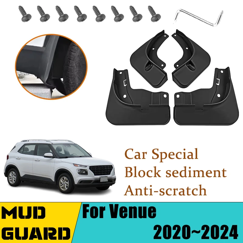 

4PCS Mudflap For Hyundai Venue QX 2020~2024 2023 2022 Muds Flaps Mudflaps Fender Front Rear Flaps Splash Guard Car Accessories