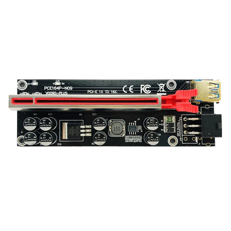 Câble d'extension de carte vidéo PCIE Riser 009S Plus, PCIE X16 ans Riser PCI Express X16 Extender pour Bitcoin Miner Mining, 6 pièces