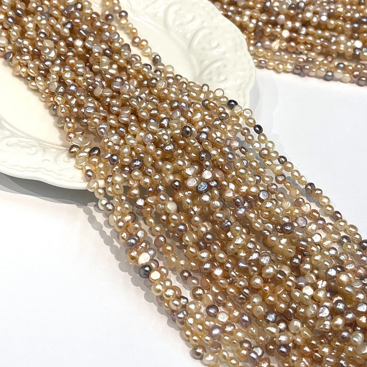 4-5mm Natural Freshwater Pearls Beads Top Sided Drilled Hole Pearl Loose Beads for Jewelry Making DIY Necklaces Accessory Strand
