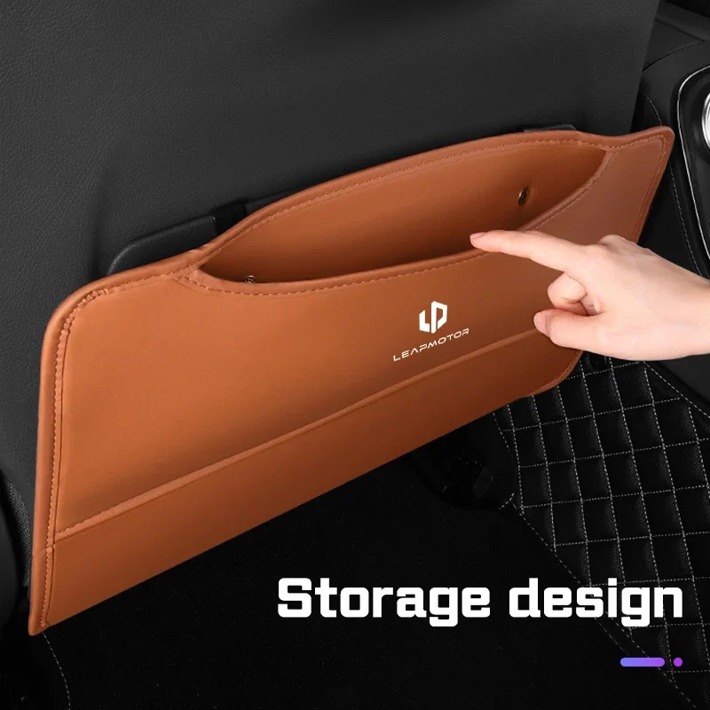 For Leapmotor T03 S01 C11 C01 C10 C16 Car Seat Anti Kick Pad PU leather Mat Protect Cover Rear Seat Storage Bag Auto Accessories 5
