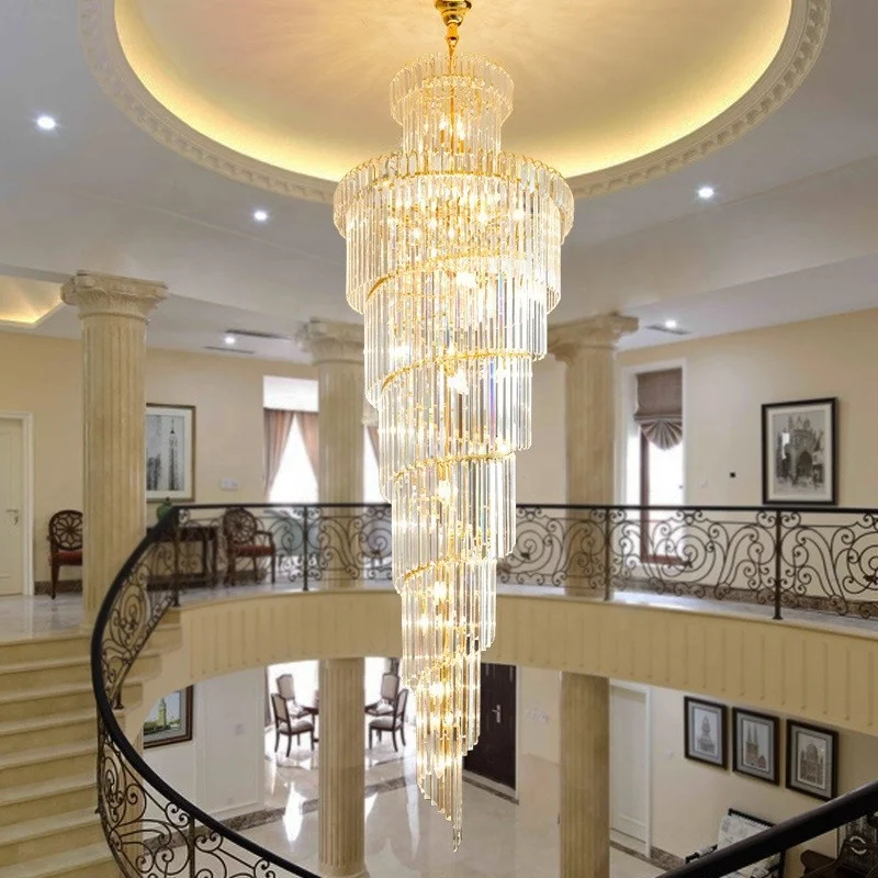 Custom Large Long Customized Chandelier for Villa Stair  Restaurant Decoration Pendant Light