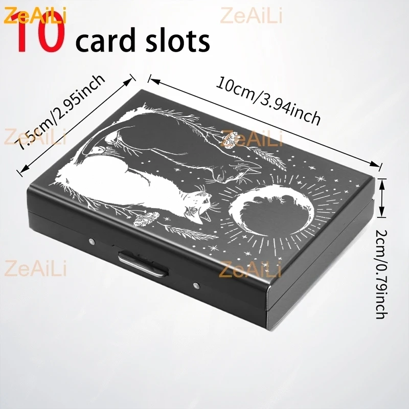 Noble Black Panther Sun Duck Wolf Claw Leopard Print 10Slot Aluminum RFID-Blocking Card Holder Unisex An Excellent Gift Choice
