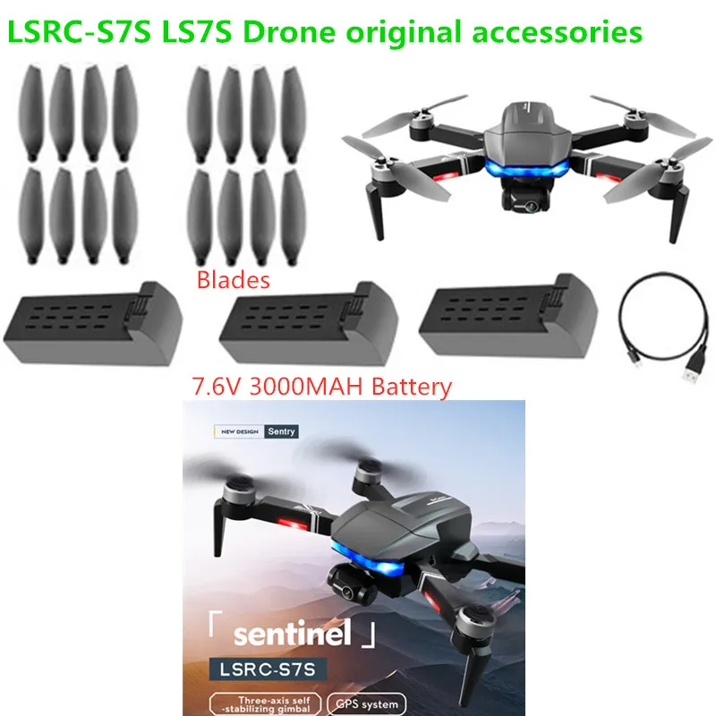 LSRC LS7S Drone Battery 7.6V 3000mAh battery propeller for LSRC-S7S RC drone Accessorie LSRC-S7S S7S RC Drone Battery S7S Drone