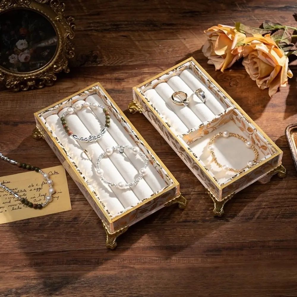 

Velvet Jewelry Display Stand Multifunctional Vintage Jewelry Tray Holder Bracelet Necklace Earrings Rings Jewelry Holder Box