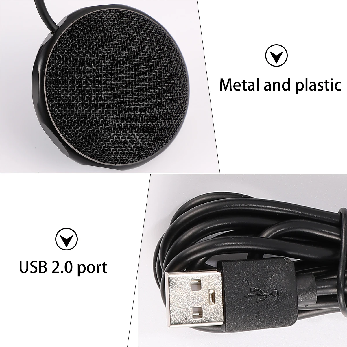 ميكروفون لاقط 360 درجة، مكثف متعدد الاتجاهات، ميكروفونات الكمبيوتر المحمول USB للكمبيوتر المدمج في المؤتمرات
