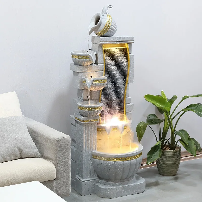 European-style flowing water ornament circulating water Nordic living room floor-to-ceiling fountain indoor light luxury househo