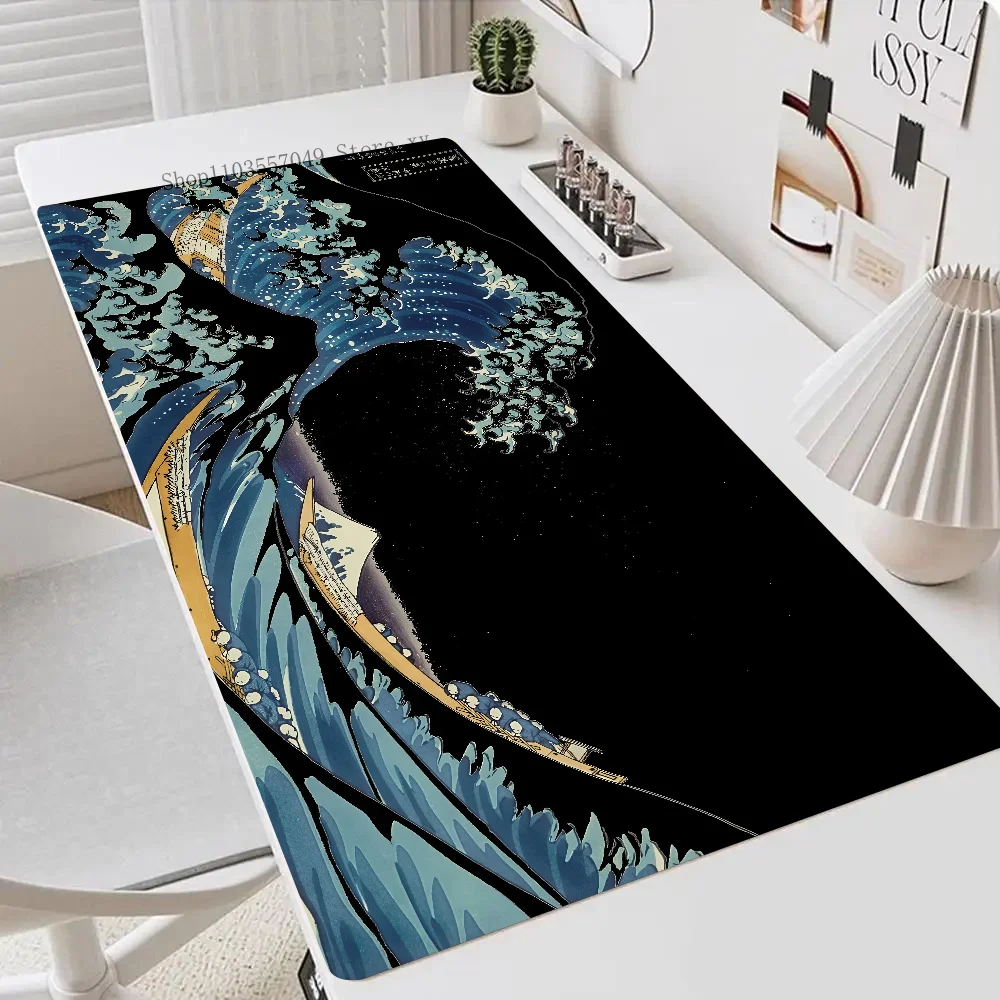 Sunset Sea Japanese Painting Mousepad Mouse Mat Desk Mat With Pad Gaming Accessories Prime Gaming XXL Keyboard Pad Padding Mat