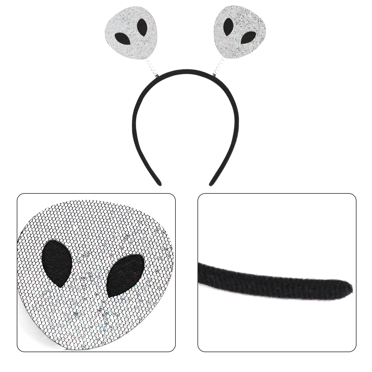 

7 Pcs Alien Headdress Headband Sequin Felt Cloth Hairband Accessories Halloween Party Flower Design Costumes Holiday
