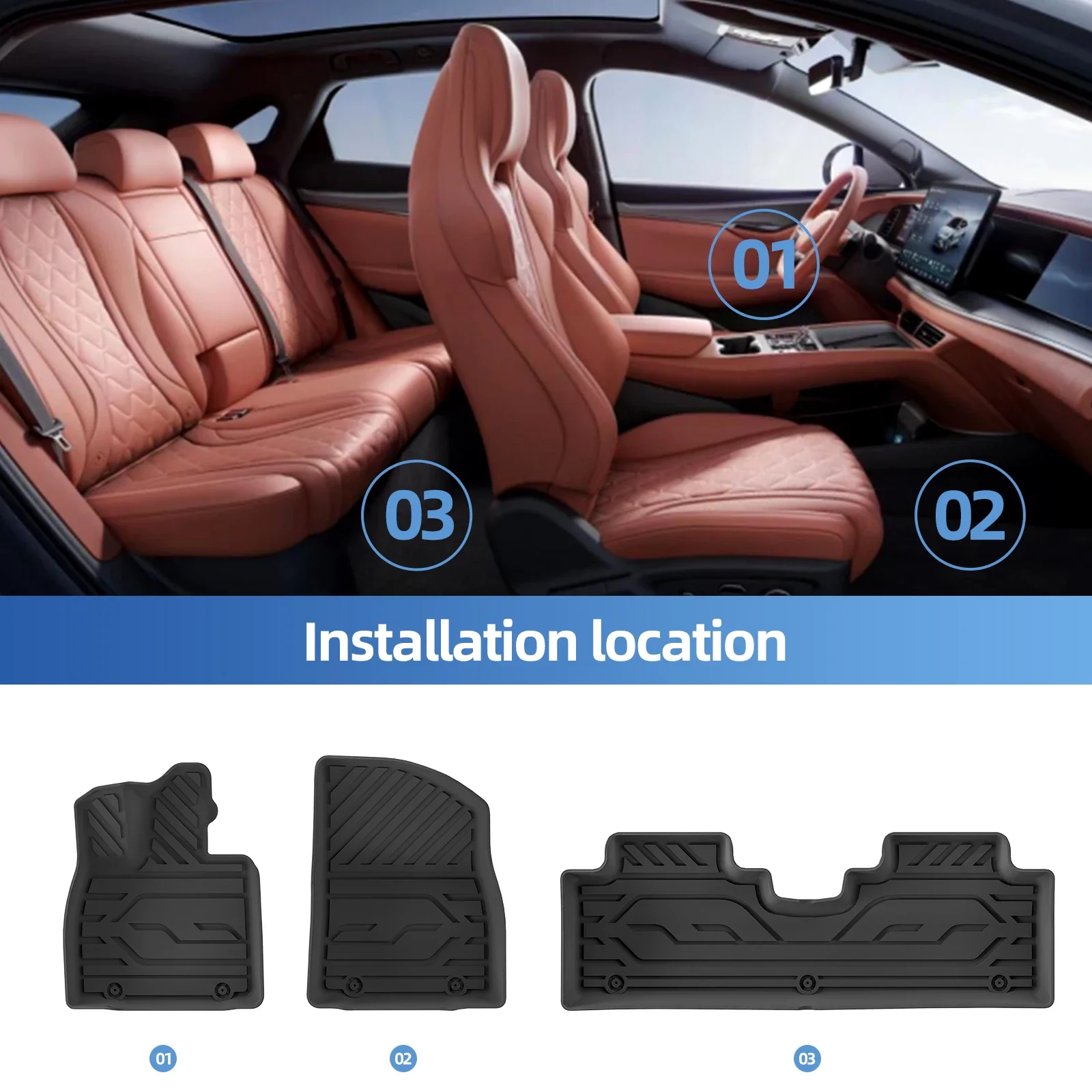 Left Drive for BYD Sealion 6/HaiShi 06 EV/DM-i 2025-2026 (No Subwoofer) Car Floor Mats Trunk Pad TPE Accessories Black