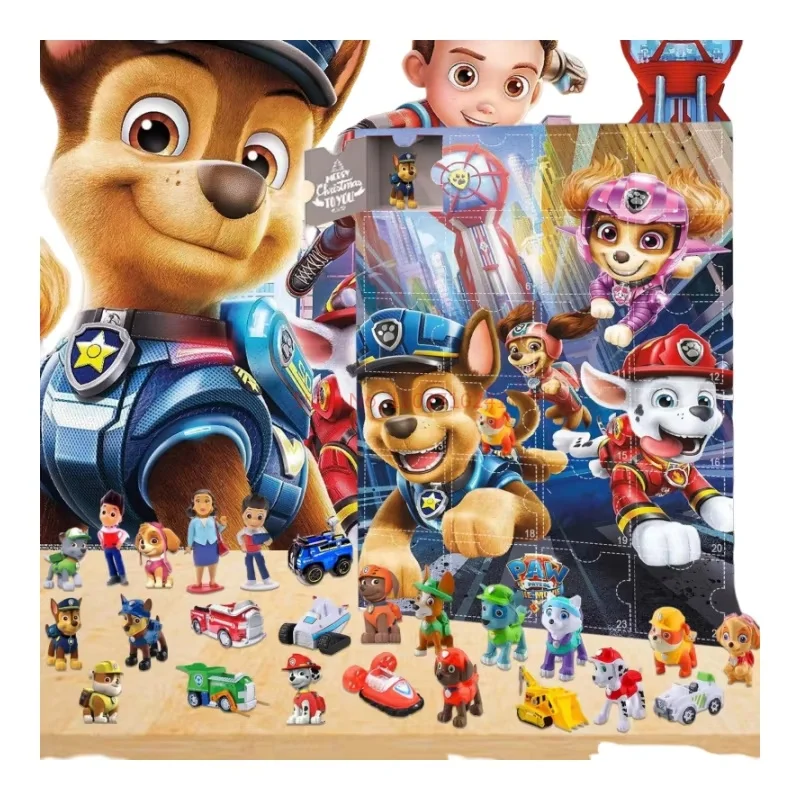 New Anime Paw Patrol Dog Calendar Blind Box Advent With Figures Halloween Countdown Toys Collectible Christmas Gift For Kids Toy