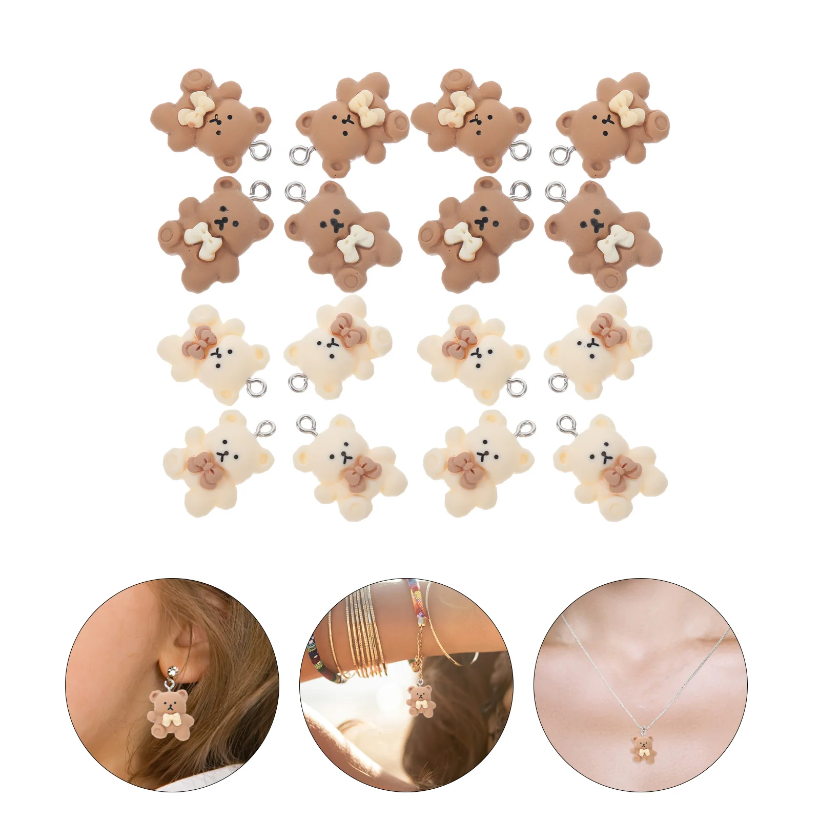 

24 шт., милые подвески в виде медведя для DIY, ожерелье, браслет, брелок для изготовления ювелирных изделий и ручной работы, подвески в виде медведя, ювелирные изделия, подвеска, украшение