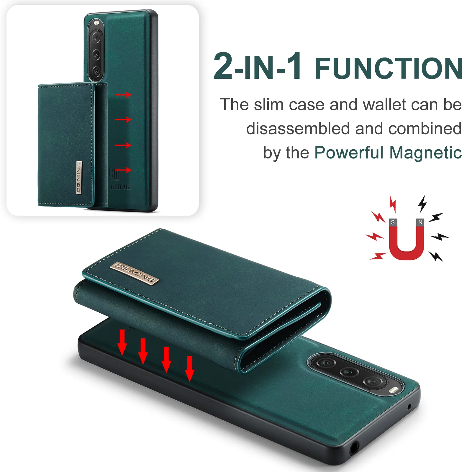 Magnetic Phone Case For Sony Xperia 10 V 1v Card Pocket Multi Cards Slot Microfiber Lining Stand Shockproof Leather Cover