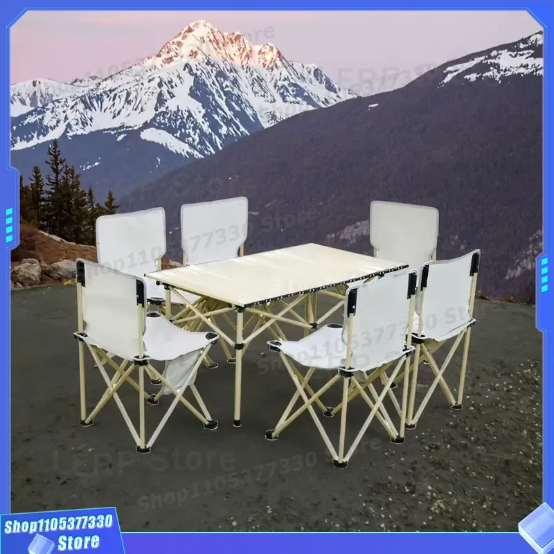 Foldable Portable Picnic Table Set Multifunctional Outdoor Camping BBQ Supplies for Park Beach Travel Lightweight Compact