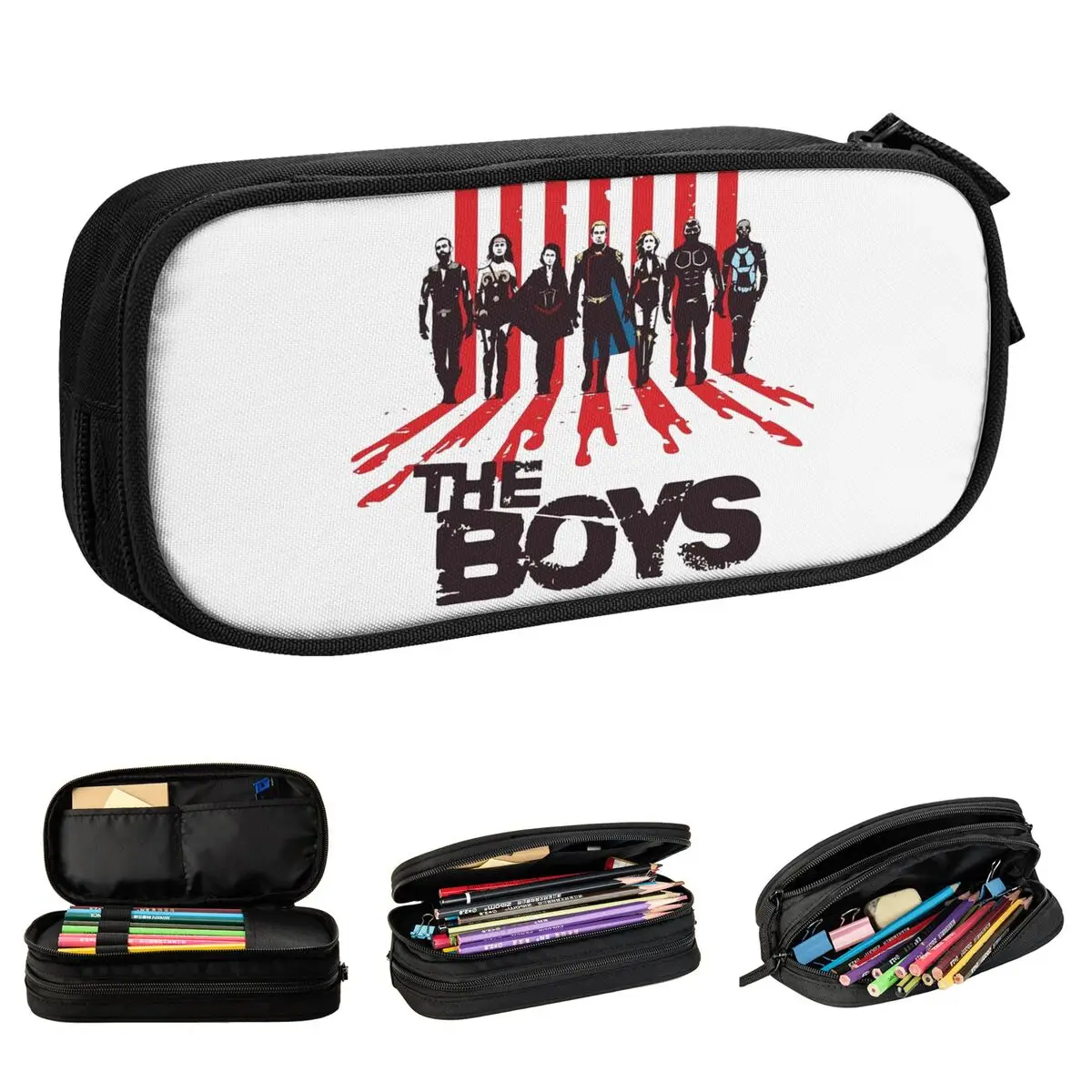 The Boys TV Show The Seven Homelander Pencil Cases Pen Box Bags for Student Big Capacity School Supplies Gifts Pencil Pouch