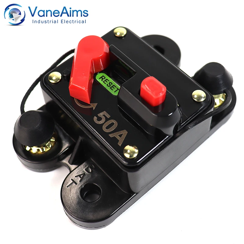 DC Fuse Circuit Breaker Auto Reset 50A 60A 80A 100A 150A 200A 250A 300A Car Boat Resettable Fuse for Audio System Car 12V-48VDC